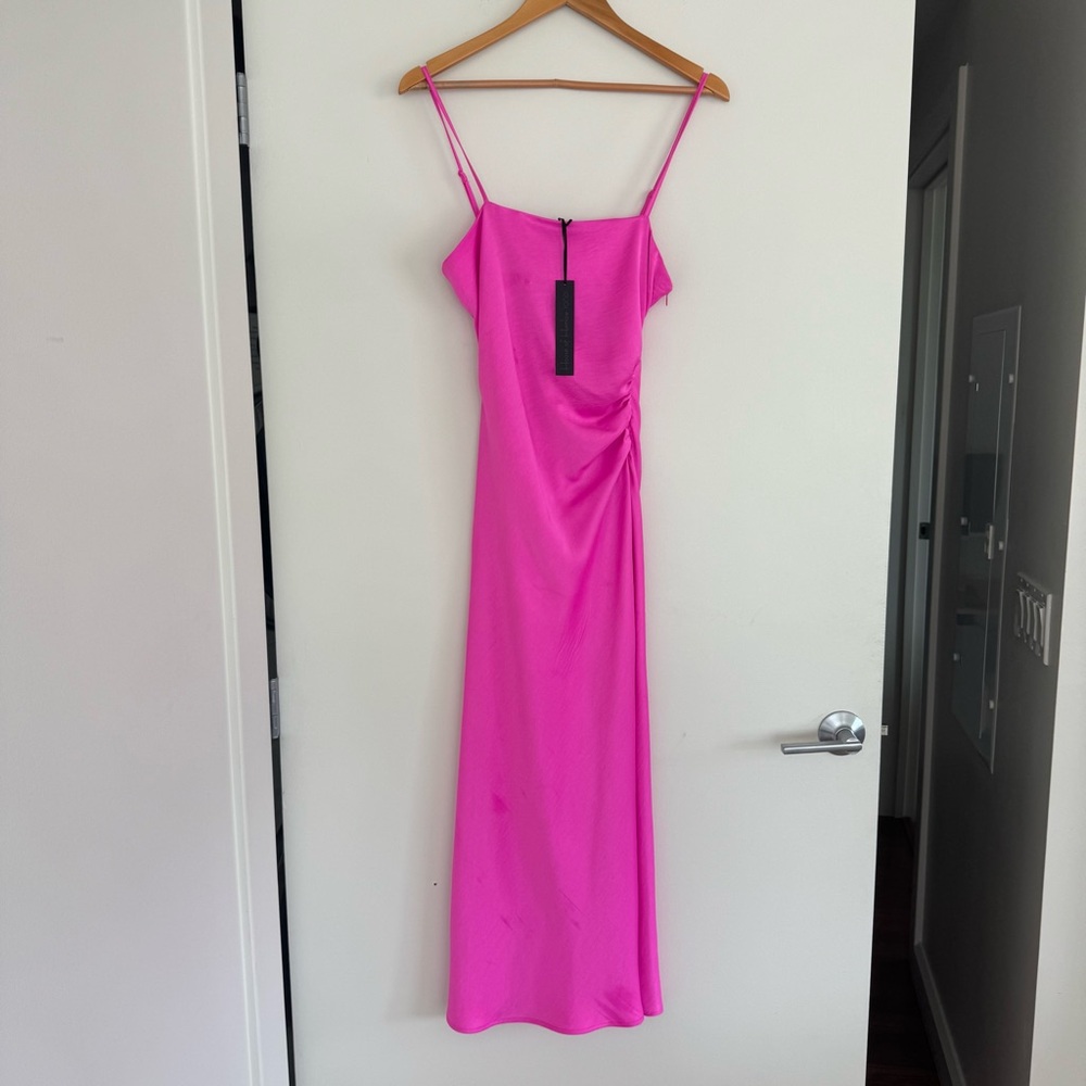 NWT House of Harlow 1960 hot pink midi dress